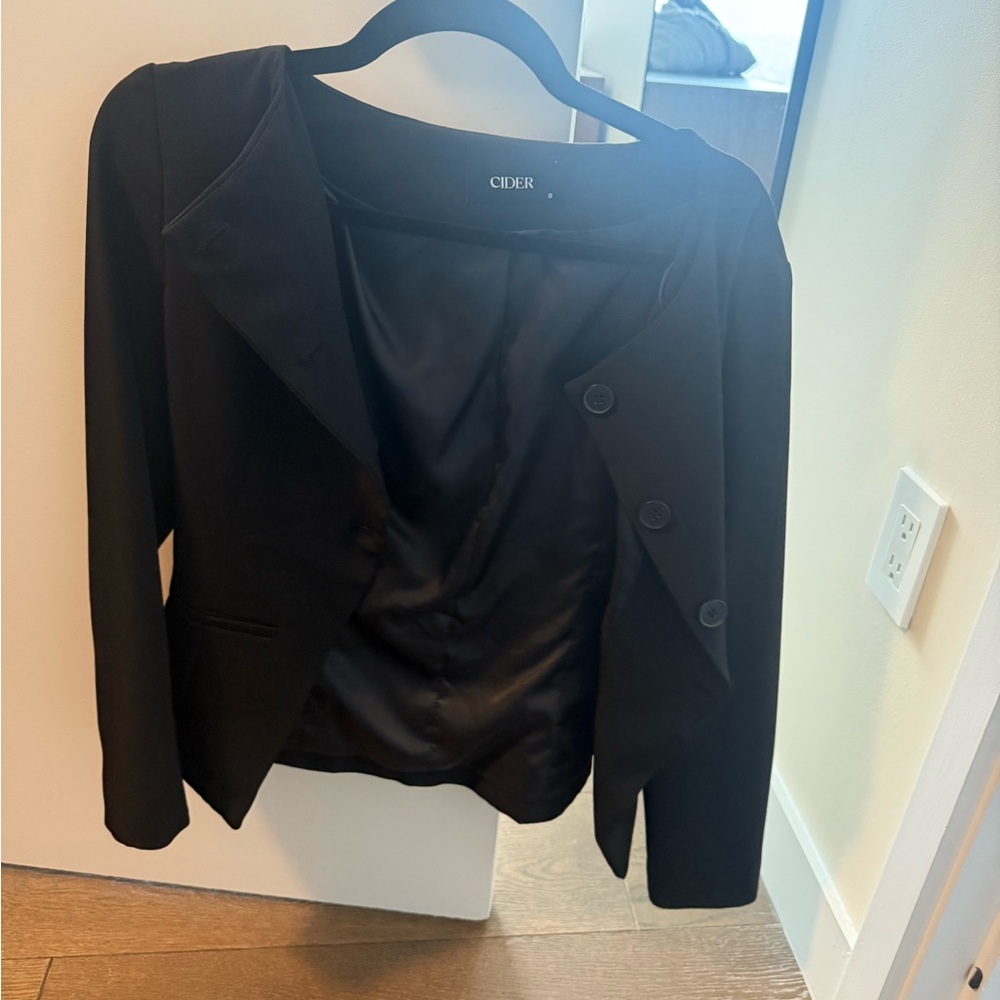 Cider Black Boatneck Blazer Top - Picture 6 of 8